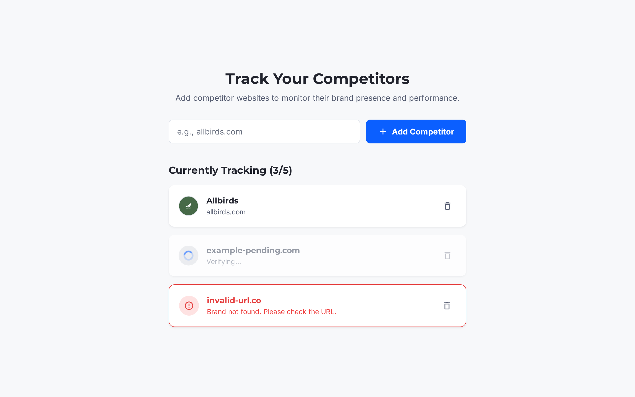 Screenshot of targeting the market in BrandRadar